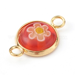 Handmade Millefiori Glass Links Connectors&nbsp;X-PALLOY-JF00628
