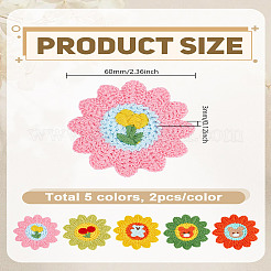 10Pcs 5 Colors Polyester Lace Embroidery Sewing Fiber&nbsp;DIY-LP0004-38