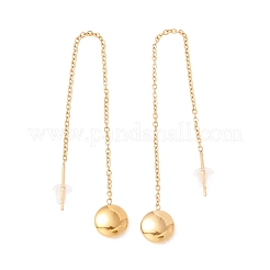 Long Chain with Round Ball Dangle Stud Earrings&nbsp;EJEW-A067-17G