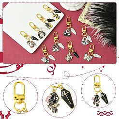 Gothic Alloy Enamel Coffin Pendant Decoration&nbsp;HJEW-CJ00034