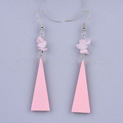 Pear Wood Dangle Earring&nbsp;EJEW-JE03156