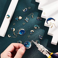 DIY Starry Sky Theme Dangle Earring Making Kits&nbsp;DIY-GA0001-31