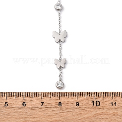 304 Stainless Steel Crystal Rhinestone Butterfly Lariat Necklaces&nbsp;NJEW-R026-12P