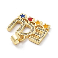 Brass Micro Pave Cubic Zirconia Pendants&nbsp;KK-Z098-12G