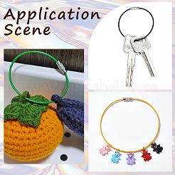 28Pcs 7 Colors 304 Stainless Steel Wire Cable Keychains&nbsp;FIND-SC0019-17
