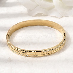 304 Stainless Steel Rhinestone Hinged Bangles for Women&nbsp;BJEW-B168-10G