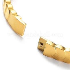 Ion Plating(IP) 304 Stainless Steel Crescent Moon Hinged Bangles for Woman&nbsp;BJEW-M309-05G