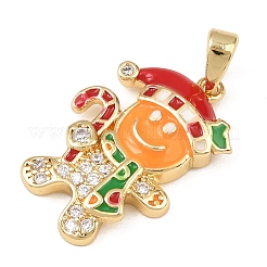 Christmas Brass Micro Pave Cubic Zirconia Pendants&nbsp;LS-KK-K413-01A-G