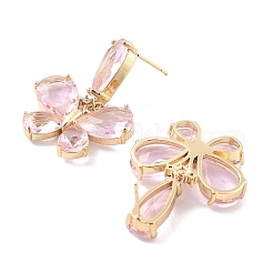 Butterfly Brass Dangle Stud Earrings&nbsp;EJEW-Q800-40KCG