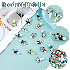 30Pcs Handmade Lampwork Beads with Glass Beads Pendants&nbsp;PALLOY-FH00166