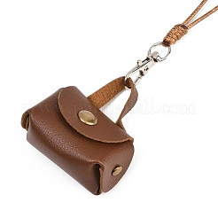 Mini PU Leather Headphone Bag Hanging Neck Pouches&nbsp;NJEW-G198-01A