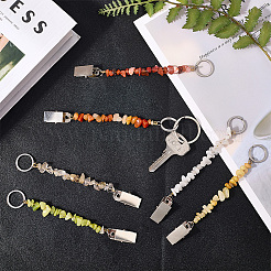 6Pcs Natural Gemstone Keychain&nbsp;KEYC-GF00001