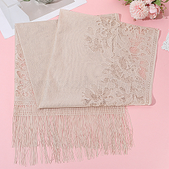 Polyester Lace Tassels Gauze Scarf for Women&nbsp;AJEW-WH20077-040A