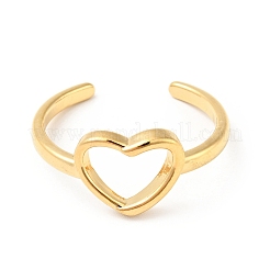 Ion Plating(IP) 304 Stainless Steel Heart Open Cuff Ring for Women&nbsp;RJEW-I085-09G
