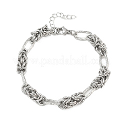 Unisex 304 Stainless Steel Byzantine Chains Bracelets&nbsp;BJEW-G790-07P