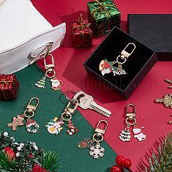 6Pcs Christmas Alloy Enamel Pendant Decorations&nbsp;HJEW-PH02213