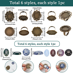 DIY Gemstone Adjustable Ring Making Kit&nbsp;DIY-SC0022-29