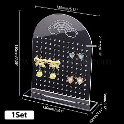 Arch Shaped Acrylic Earring Display Stands&nbsp;EDIS-WH0032-14