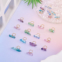 30Pcs 6 Styles Electroplated Natural Quartz Crystal Pendants&nbsp;PALLOY-TAC0225