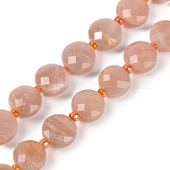 Natural Peach Moonstone Beads Strands&nbsp;G-B094-A04-01