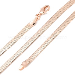 4mm Rack Plating Brass Herringbone Chain Necklaces for Women Men&nbsp;MAK-L044-17RG