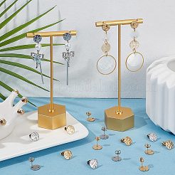 40Pcs 2 Colors Ion Plating(IP) 304 Stainless Steel Stud Earring Findings&nbsp;STAS-SC0005-32