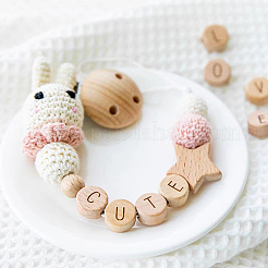 78Pcs 26 Styles Undyed Wood Beads&nbsp;WOOD-HY0001-08