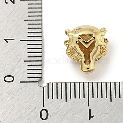 Brass Micro Pave Red Cubic Zirconia Beads&nbsp;ZIRC-P119-06G