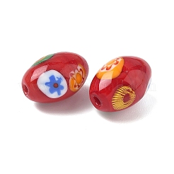 Handmade Millefiori Glass Beads&nbsp;LAMP-U004-02F