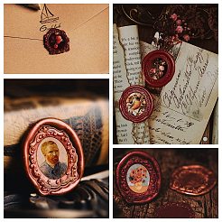 3D Embossed Photo Frame Brass Wax Seal Stamp Head&nbsp;LS-AJEW-H138-01G