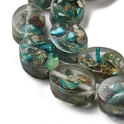 Dyed Natural Imperial Jasper with Resin Beads Strands&nbsp;G-G083-A01-01