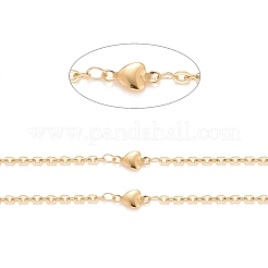 PVD Vacuum Plating 304 Stainless Steel Heart Link CChains&nbsp;CHS-E006-11G