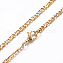 304 Stainless Steel Curb Chain Necklaces&nbsp;X-NJEW-P147-04G