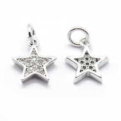 Brass Micro Pave Cubic Zirconia Charms&nbsp;ZIRC-G087-35P
