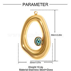 304 Stainless Steel Glass Big Pendants&nbsp;STAS-OY008-95G