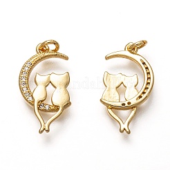 Brass Micro Pave Clear Cubic Zirconia Pendants&nbsp;ZIRC-C020-04G