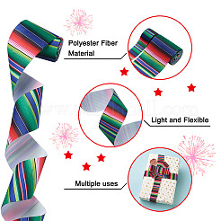 2Rolls 2 Styles Stripe Pattern Printed Polyester Grosgrain Ribbon&nbsp;OCOR-TA0001-37L