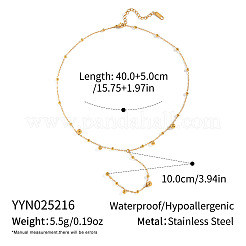 European Stainless Steel Round Bead Tassel Y Chain Necklaces for Women&nbsp;BF6806