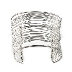 Non-Tarnish 304 Stainless Steel Multi Line Cuff Bangles&nbsp;LS-BJEW-E079-01P