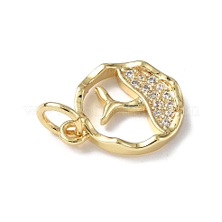 Brass Micro Pave Cubic Zirconia Charms&nbsp;ZIRC-F131-18G