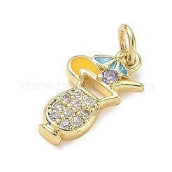 Brass Micro Pave Lilac Cubic Zirconia Pendants&nbsp;CU-CBAD872-22G