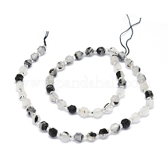 Natural Black Rutilated Quartz Beads Strands&nbsp;G-O201B-11