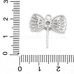 Brass Micro Pave Clear Cubic Zirconia European Dangle Charms Bails&nbsp;KK-P289-07P