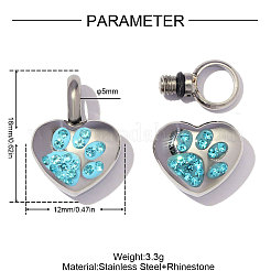 304 Stainless Steel with Blue Zircon Rhinestone Pendants&nbsp;RB-OY001-79P
