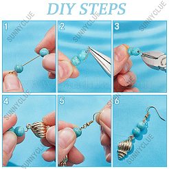 Ocean Theme Synthetic Turquoise & Natural Shell Dangle Earrings DIY Making Kit&nbsp;DIY-SC0025-79