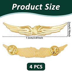 4Pcs Alloy Lapel Pin Backs for Security&nbsp;JEWB-DC0001-22B