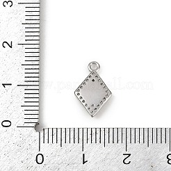 Brass Micro Pave Clear Cubic Zirconia Pendants&nbsp;KK-L238-21P