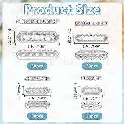 120Pcs 4 Styles Alloy Crystal Rhinestone Spacer Bars&nbsp;FIND-ME0004-07S