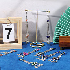 10Pcs 10 Colors Tibetan Style Zinc Alloy with Resin Bead Tassel Big Pendants&nbsp;TIBEP-PH0001-92