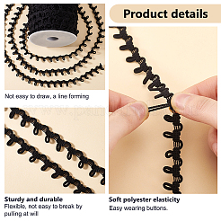 1Pc Polyester Elastic Button Looping Ribbons&nbsp;OCOR-PH0004-36A